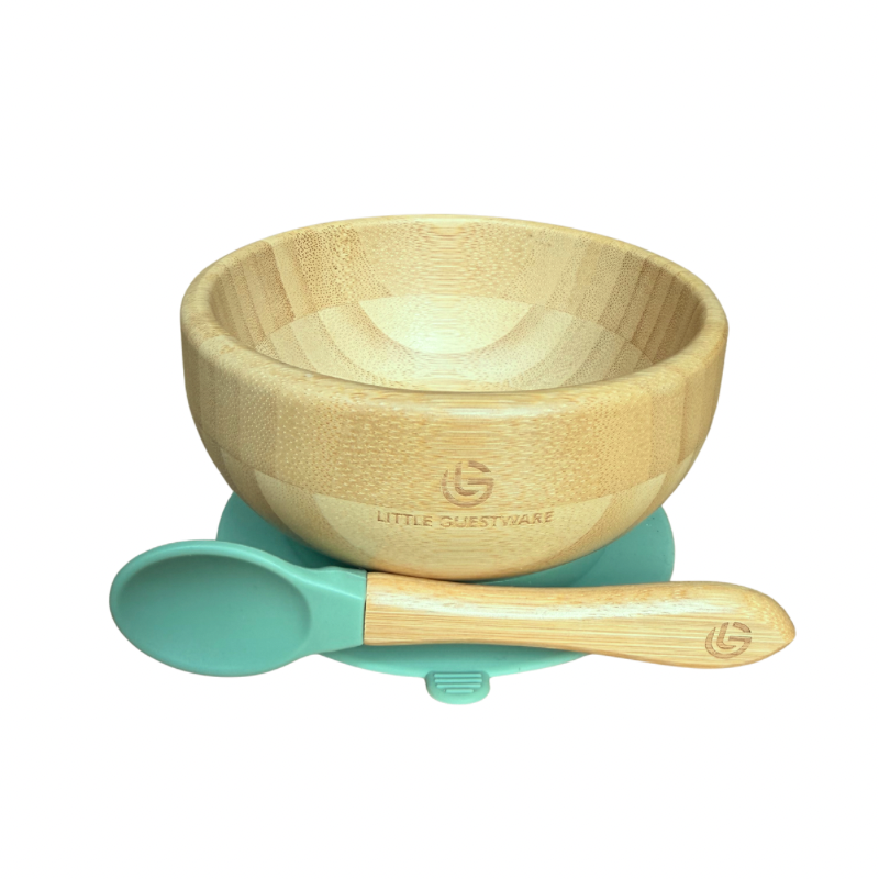 Turtle Bamboo Feeding Set – Plate, Bowl, Spoon & Fork Gift Set