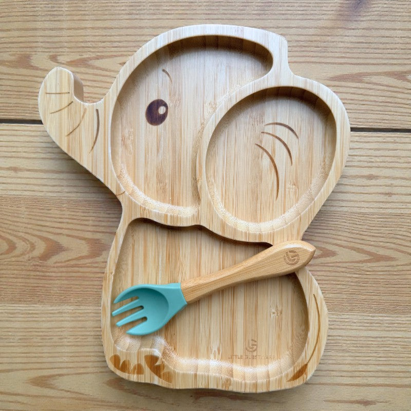 Elephant Bamboo Plate & Fork