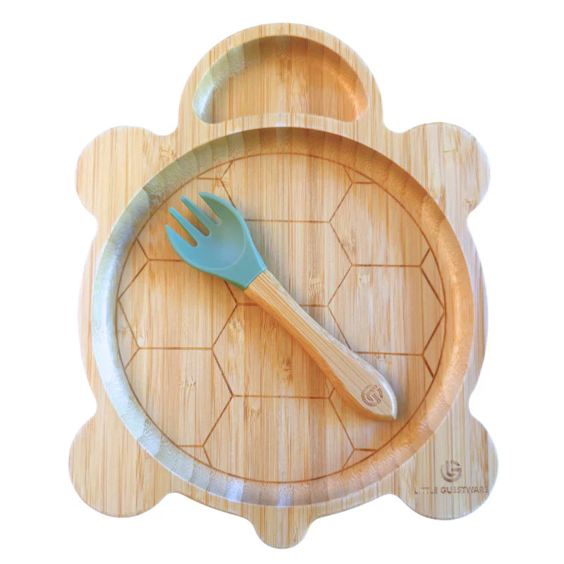 Turtle Bamboo Plate & Fork